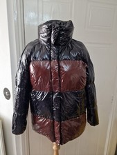 Badgley Mischka Womens Brown & Black Puffer Jacket Coat Size S New