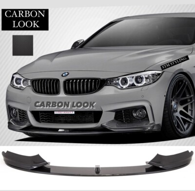 CARBON LOOK PERFORMANCE FRONTSTOßSTANGE LIPPE SPLITTER FÜR BMW 4ER F32 F33 F36