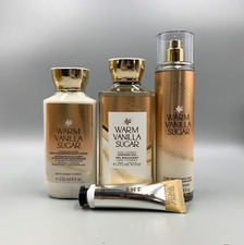 Bath  Body Works Warm Vanilla Sugar Mist Lotion Cream Wash 4 Pcs Gift Set 9046