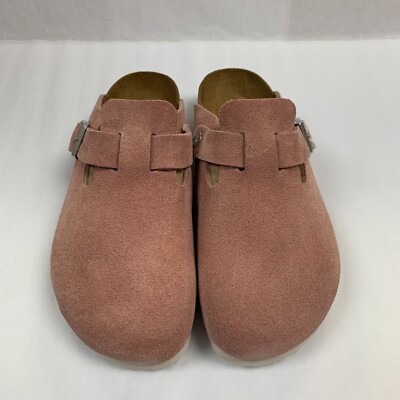 Birkenstock New w/o Box Boston Pink Clay Suede Soft Footbed Regular Select  Size | eBay