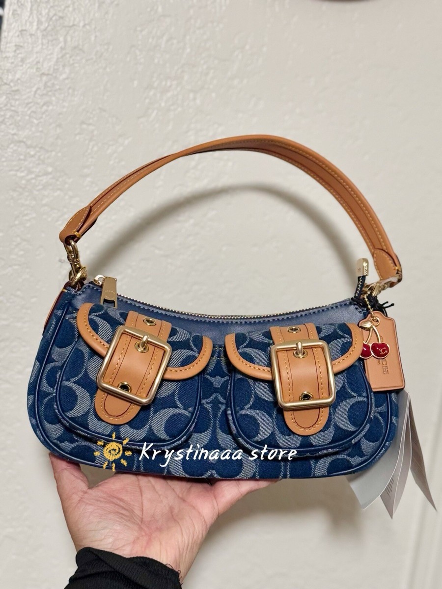 バッグ Coach Ashton Baguette Bag Denim Leather s-l400.jpg