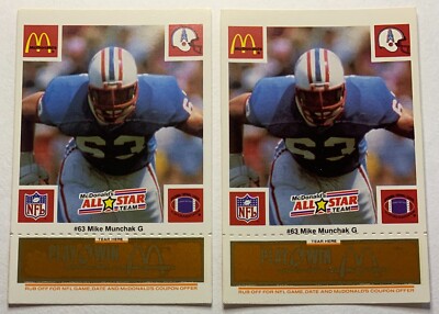 MIKE MUNCHAK 2 1986 McDonald's Play & Win All-Star Team Orange Tab