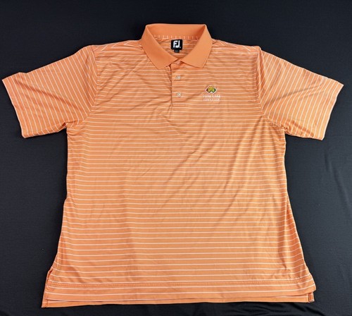FootJoy Golf Polo Shirt XL ~ Orange White ~ Jack Nicklaus Design Fyre Lake Mens - Picture 3 of 9