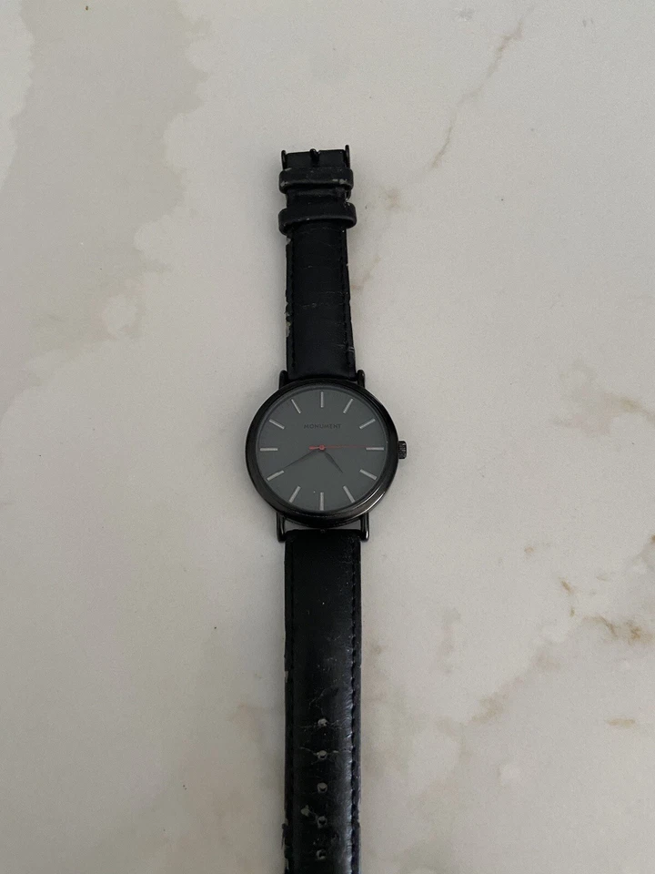 Reloj de cuarzo para hombre Monument MMT4547 tono negro resistente al agua 3ATM funciona muy bien Foto 2 de 4