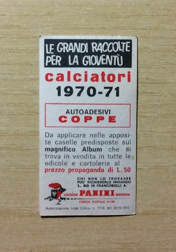FIGURINE CALCIATORI PANINI 1970-71 - SCUDETTI COPPE MANCHESTER CITY / VASAS -NEW - Picture 2 of 2