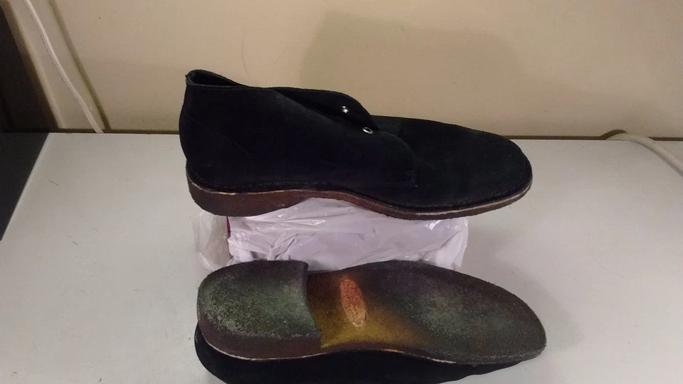 Sapato Masculino Hush Puppies Preto Camurça Sola Crepe Deserto Chukka Tamanho 7.5M 40.5 - Imagem 4 de 4