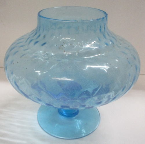 EMPOLI Blue Optic Glass Italy Apothecary Candy Compote Vase No Lid