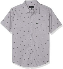 BRIXTON Men's S/S Woven Shirt CHARTER PRINT - Aluminum - XLarge - NWT