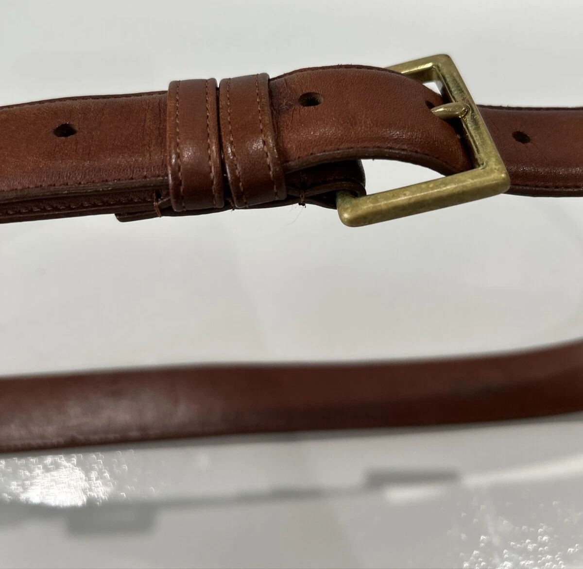 Coach Guanto da cintura in pelle marrone marrone marrone conciato ottone massiccio 7600 uomo 36