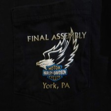 Vtg 90'S Harley Davidson T shirt motorcycle BLACK ASSEMBLY YORK PENNSYLVANIA M