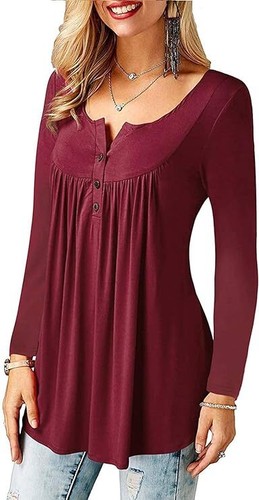 Florboom Womens Tops Long Sleeve Blouse Casual Swing Shirts 95% Rayon 5% Spandex - Picture 28 of 43