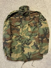 US Military M65 Field Jacket Mens Small Regular Woodland Camo Cold Weather Coat