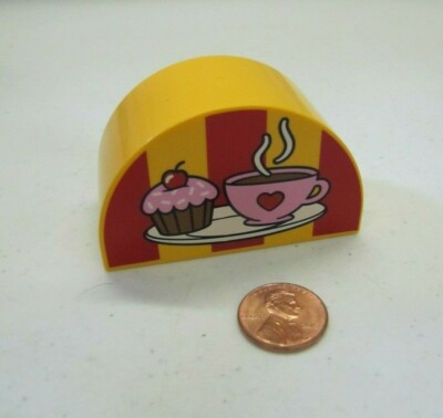 Rare Lego Duplo Disney Minnie Mouse Tea Party Yellow Red Specialty Printed Block