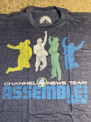 Paramount TV Anchorman Adult Size Medium Channel 4 Movie Burgandy Logo Shirt