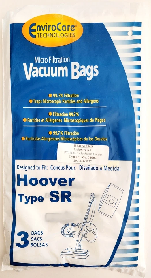 Hoover Type SR Vacuum Bags Lot Of 3 OB Micro Filtration 325 Envirocare BAGS1 - Image 2 of 3