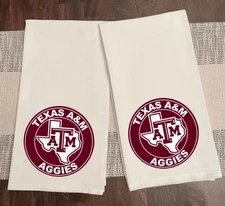 Kitchen Towel Texas Aggies Dish Towel College 100% Cotton Flour Sack Size 28x28