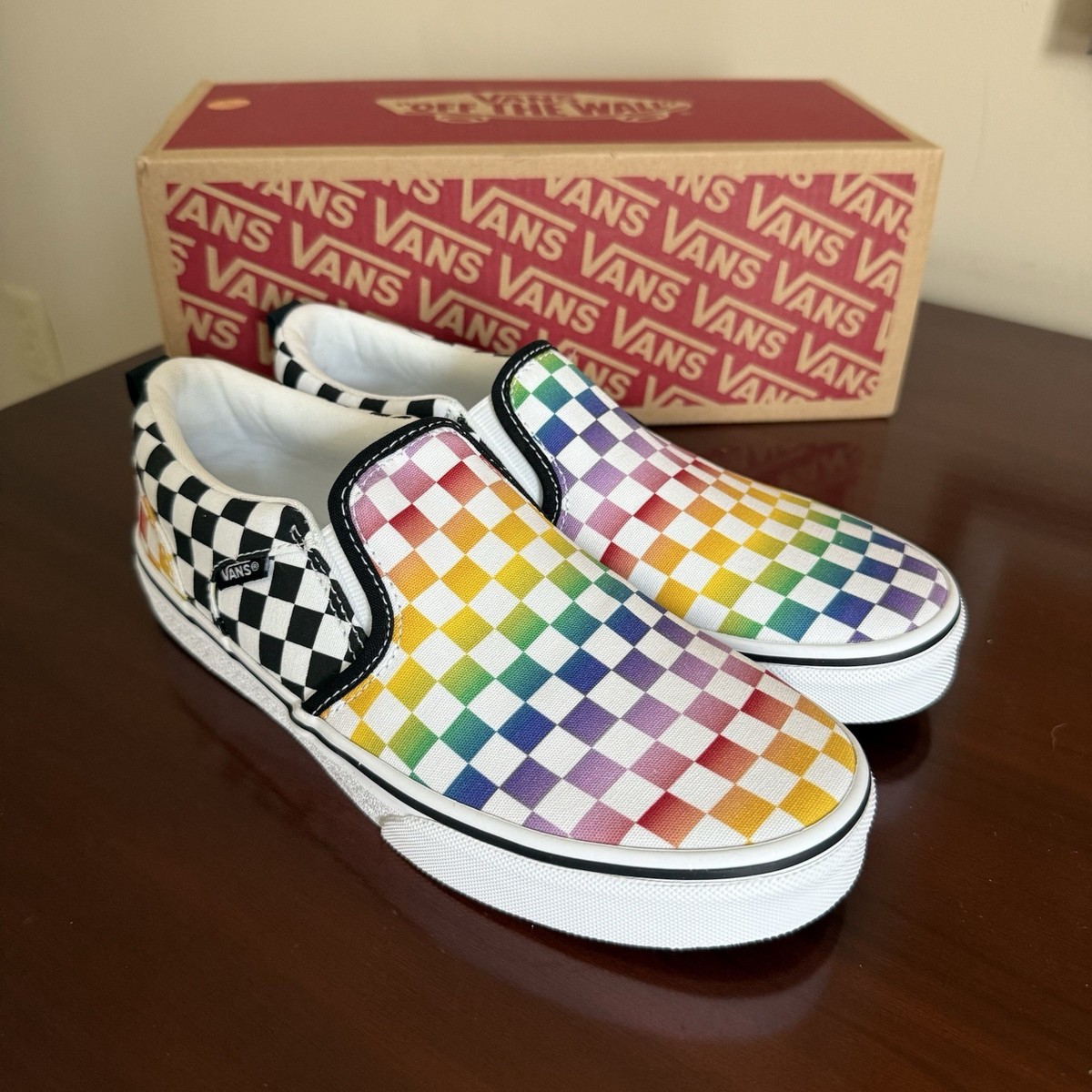Rainbow Check Vans Shoes Vans Authentic Old Skool Chex Vans Multi Vans  Authentic(3d Check