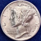 1940-P Mercury Silver Dime Ch BU