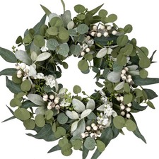Berries Eucalyptus Wreaths for Front Door, 20" Artificial Spring Summer Green...