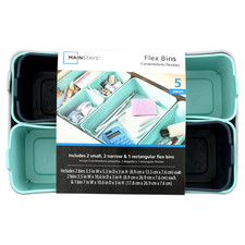 Mainstays Flexible Drawer Storage Organizers Assorted Colors Set of 5