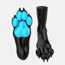 FURRJOI Silicone Blue Dog Paws Feet Footwear Puppy Sock For BDSM Cosplay Costume