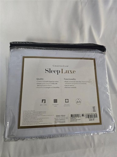 #= Charter Club Sleep Luxe Cal King Sheet Set 700 TC 100% Egyptian Cotton Blue - Picture 5 of 5