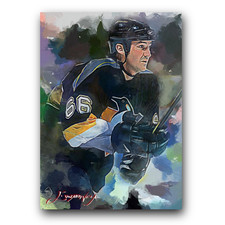 Mario Lemieux #28 Art Card Limited 45/50 Vela Signed (Pittsburgh Penguins)