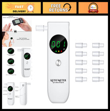 Portable Ketone Breath Meter - Professional Tester for Ketosis with 10 Mouthpiec