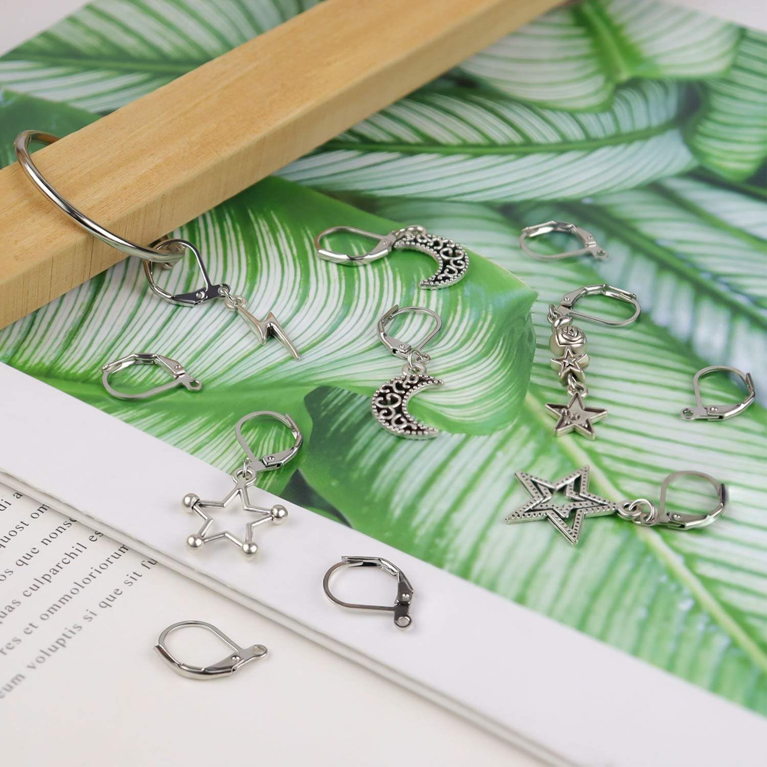 50 Pcs Leverback Earring Hooks Jewelry Findings Ear Wires for DIY Earrings Silve