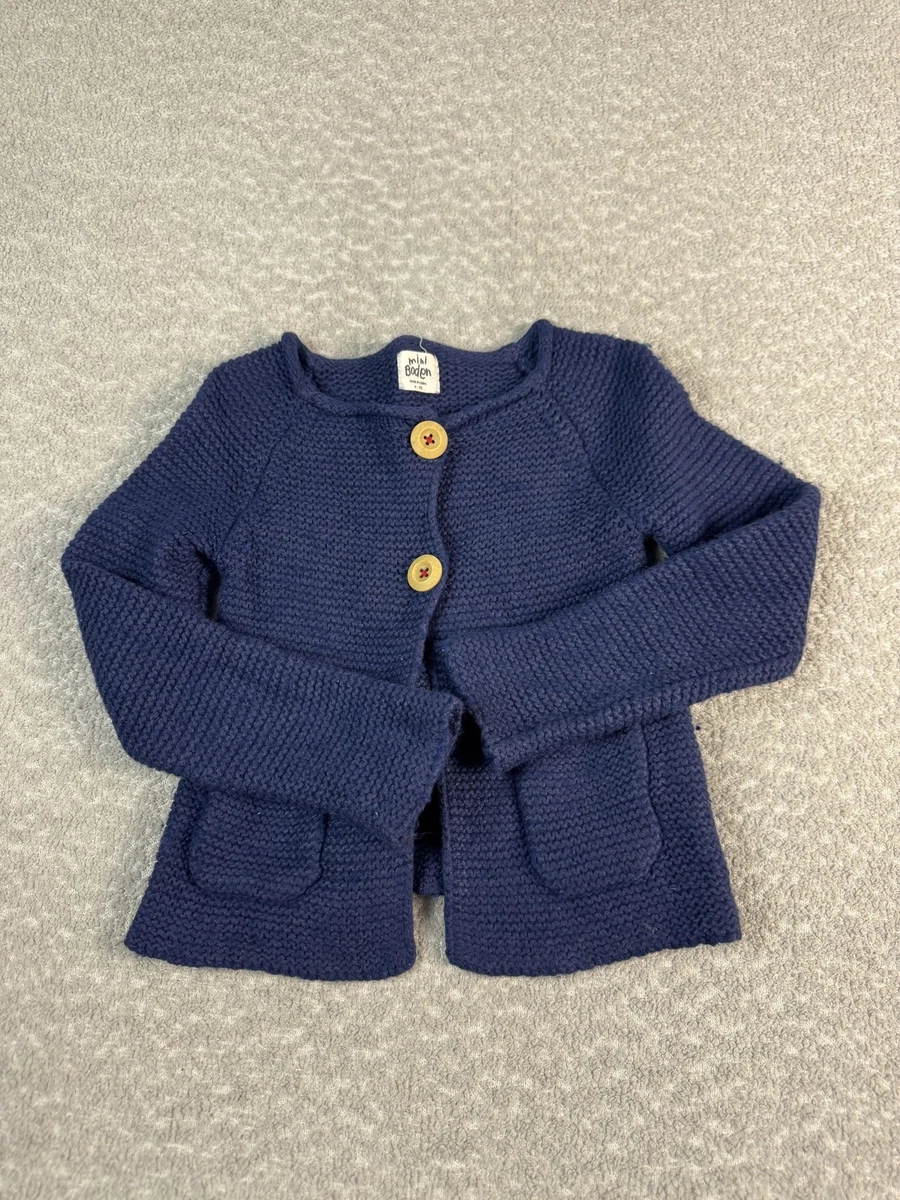 Mini Cardigan Boden Fille 4-5 Ans - Bleu Sarcelle/vert, Coton, Boutons Devant