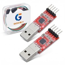 CP2102 Serial Adapter USB to TTL, USB 2.0 UART Converter Module with 5-Pin He...