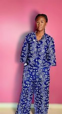 Women's African Print Modern 2pc Top and Pant Size 20 Set