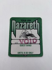Nazareth Tour 1981 tela back stage pase