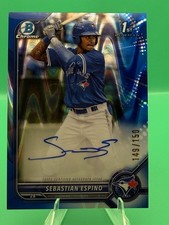 2022 Bowman Chrome Sebastian Espino Auto Blue RayWave Refractor 1st /150