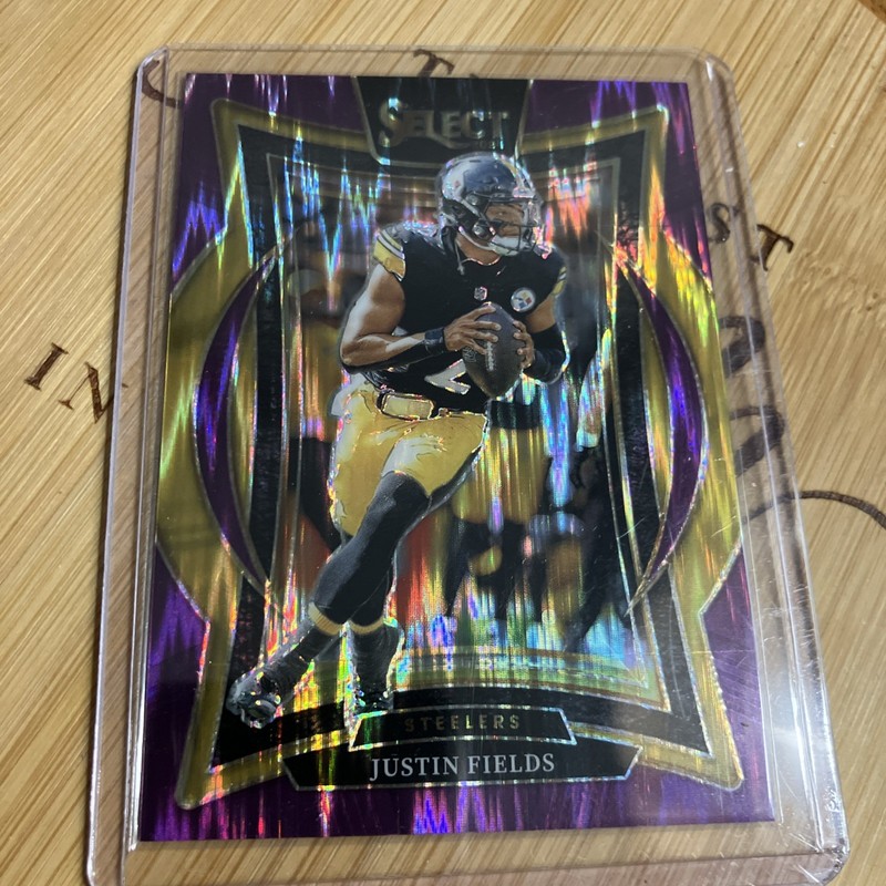 JUSTIN FIELDS 2024 SELECT CONCOURSE PURPLE PRIZM STEELERS 281/360 SP
