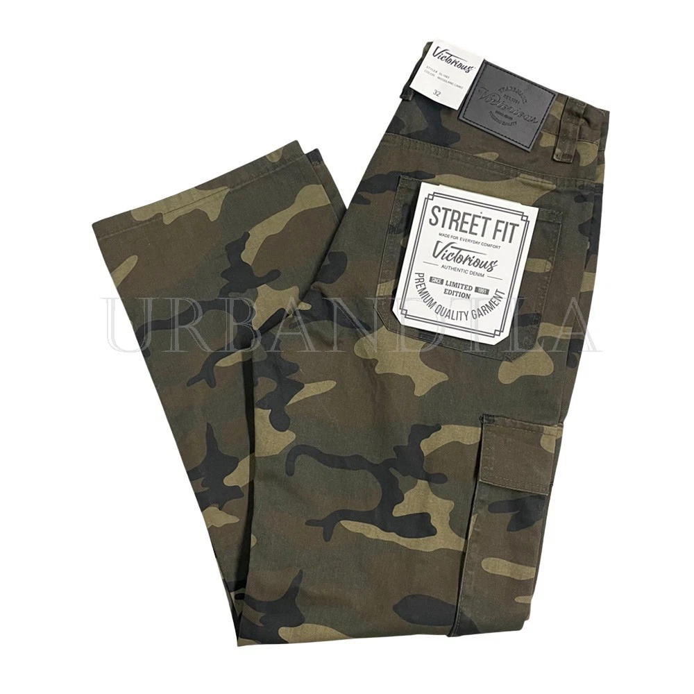 Men's Casual Baggy Fit Cargo Pants 100% Cotton Wide Leg Size 30-42 DL1583