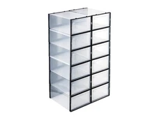MPM Shoe box 12pcs, Stackable Clear Plastic Shoe Organizer, Shoe Rack, Sneaker