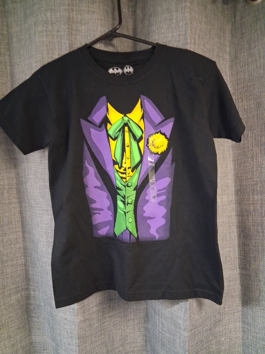 The Joker Boys Shirt Size 7 NWT DC Comics Batman Villain Graphic Tee Black