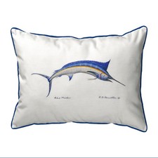 Betsy Drake Blue Marlin Extra Large 20 X 24 Indoor Outdoor White Pillow