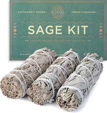 White Sage Smudge Sticks 4" Long - Burning Sage Bundle for Cleansing House -