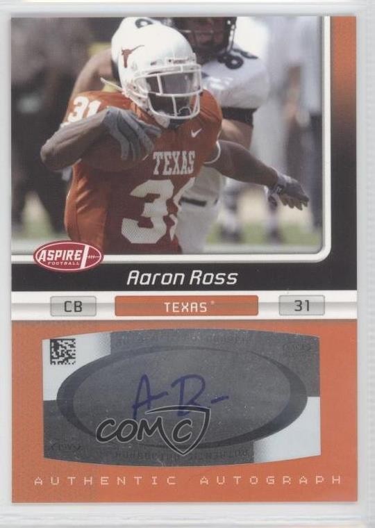 2007 SAGE Aspire Aaron Ross #33A Rookie Auto RC 0a1