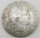 1899-S Barber Silver Half Dollar San Francisco Mint US Coin 90% Silver 50 Cent