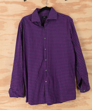Boss Hugo Boss Check Long Sleeve Button Up Shirt Sharp Fit Mens L - 17 34/35