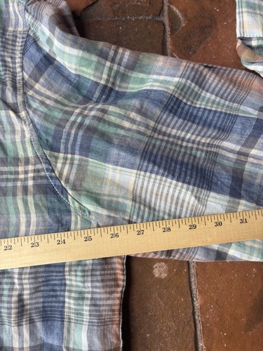 NWT Tommy Bahama Men's 2XL 100% Linen Button Down Shirt Plaid Long Sleeve - Picture 18 of 19