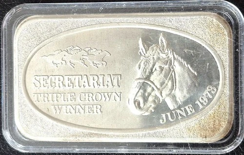 1973 1 OZ .999 FINE SILVER SECRETARIAT-TRIPLE CROWN WINNER U.S. SILVER CORP