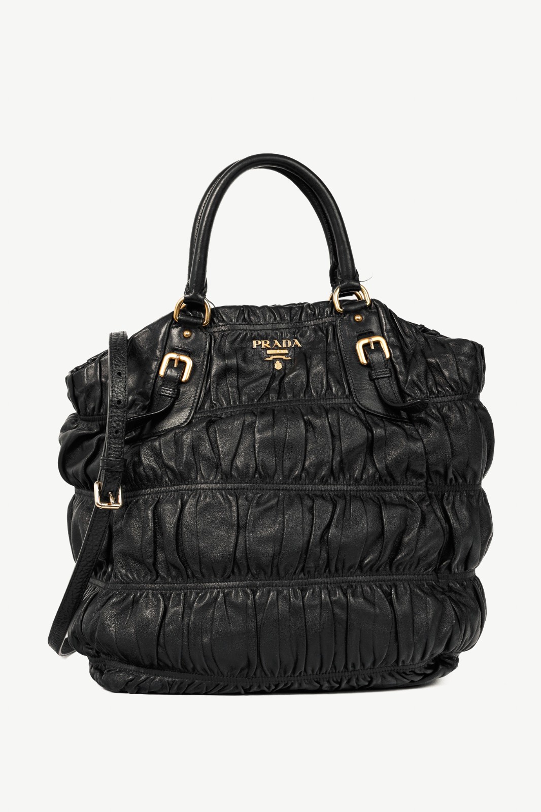 Prada Nero Black Nappa Gaufre Leather Tote Bag