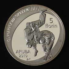 ARUBA 5 Florin 2010 Proof - Silver 0.925 - Olympic Games - Beatrix - 1000