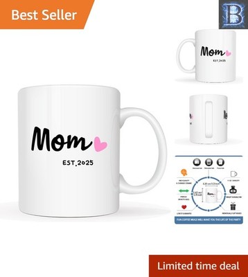 Charming Mom Est 2025 Coffee Mug for First-Time Moms - 11 Oz Elegance