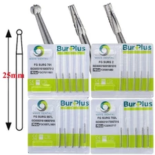 WAVE Dental 701 557 Surgical Burs FG SURG Carbide SL Bur High Speed Length 25mm