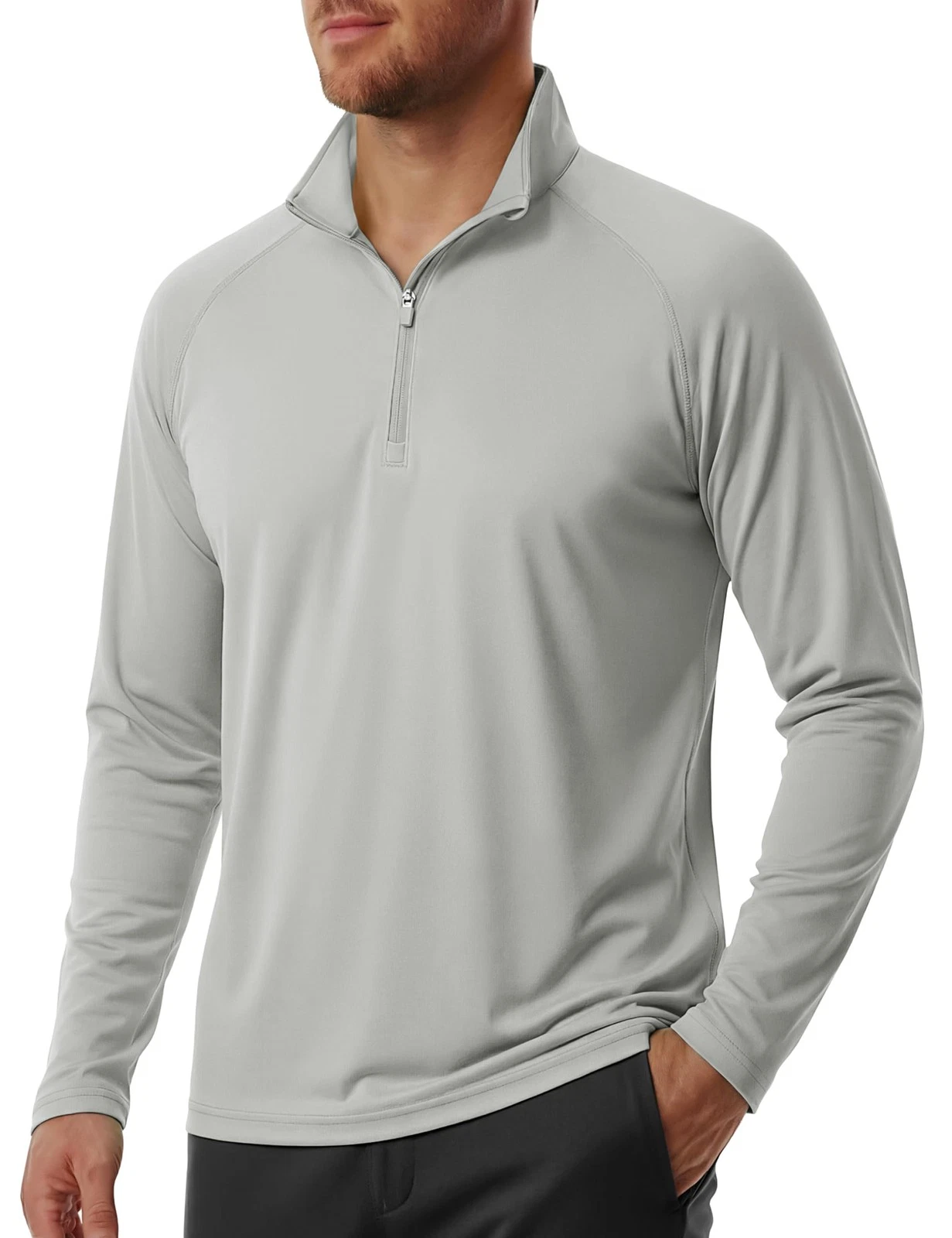 UPF 50+ Shirts Men Long Sleeve Sun Protective Quarter Zip Shirt Fishing Shirt...